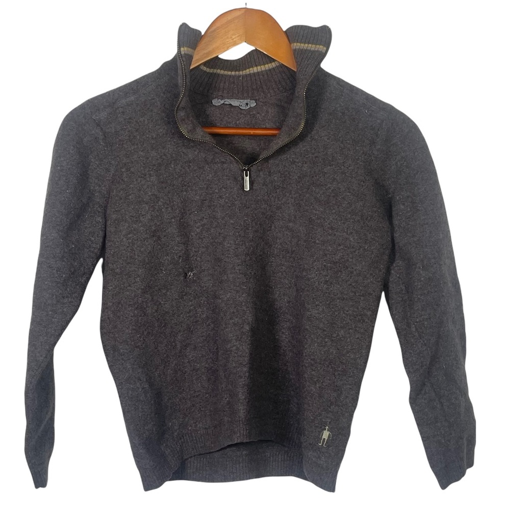 Smartwool Boys Medium Long Sleeve Merino Wool Zip Pullover Sweater